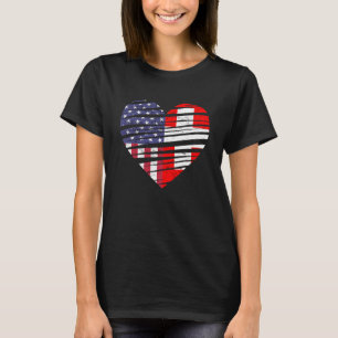Camiseta Suiça Americana Grown Hearwn USA Patriot Herit