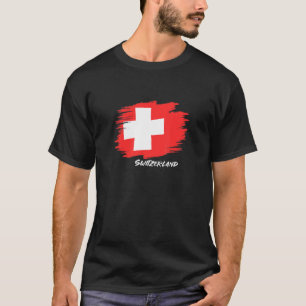 Camiseta Suíça Bandeira Suíça País Raiz Patrimônio Lembranç