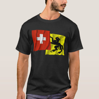 Camiseta Suiça & bandeiras de ondulação de Schaffhausen