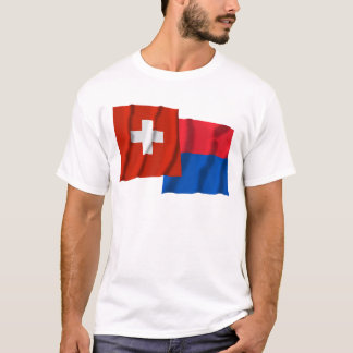 Camiseta Suiça & bandeiras de ondulação de Ticino
