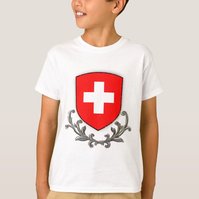 Camiseta Suiça Crest Kids Ringer (Frente)