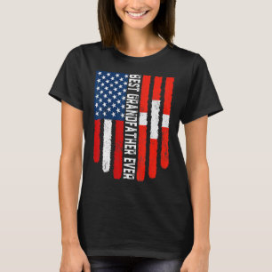 Camiseta Suiça de Bandeira Americana Melhor Avô Ev