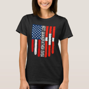 Camiseta Suiça de Bandeira Americana Melhor Avô Ev