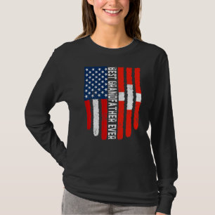Camiseta Suiça de Bandeira Americana Melhor Avô Ev