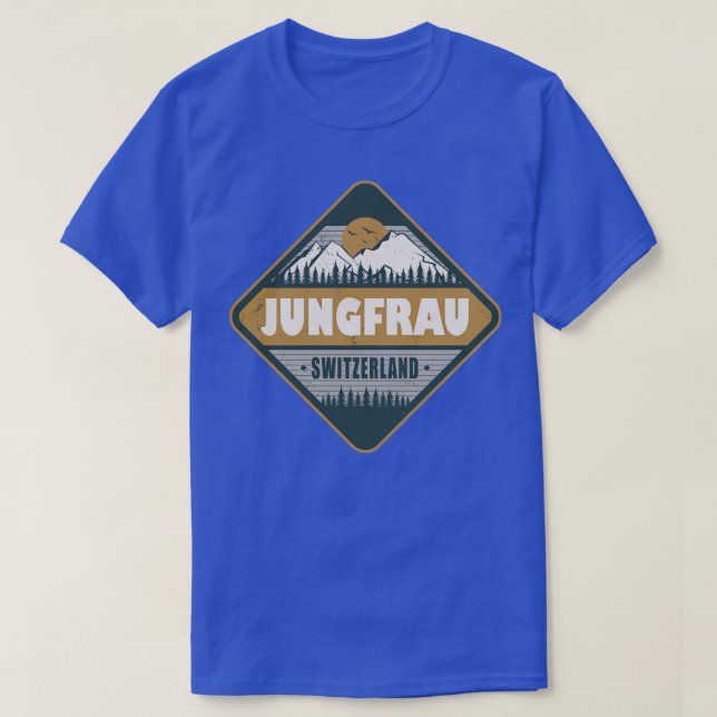 Camiseta Suiça de caminhada da Design Jungfrau (Frente do Design)