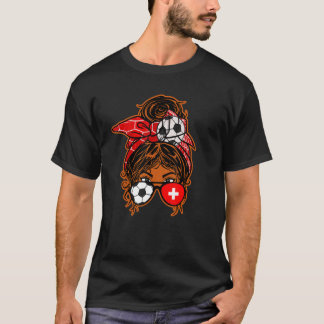 Camiseta Suiça de Futebol de Cabelo Castanho de Pele
