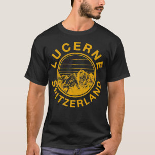 Camiseta Suiça de Luzerna Suíça - Retro Ski Vintage