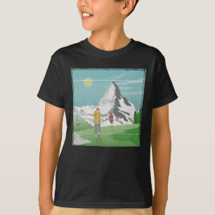 Camiseta suiça de poster de viagens matterhorn