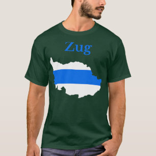 Camiseta Suiça de Sinalizador do Mapa de Zug Canton