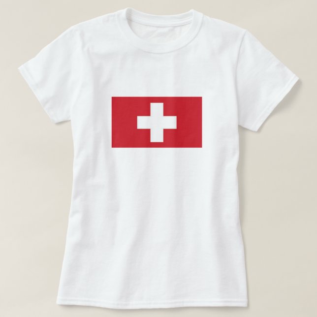 Camiseta Suiça de T-Shirt feminina (Frente do Design)