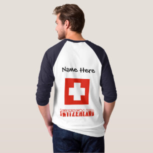 Camiseta Suíça e Bandeira Suíça Personalizadas 