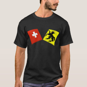 Camiseta Suiça e bandeiras de Schaffhausen