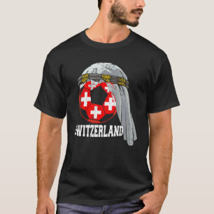 Camiseta SUIÇA Futebol 2022 Bandeira Bola Árabe Keffiyeh Fo