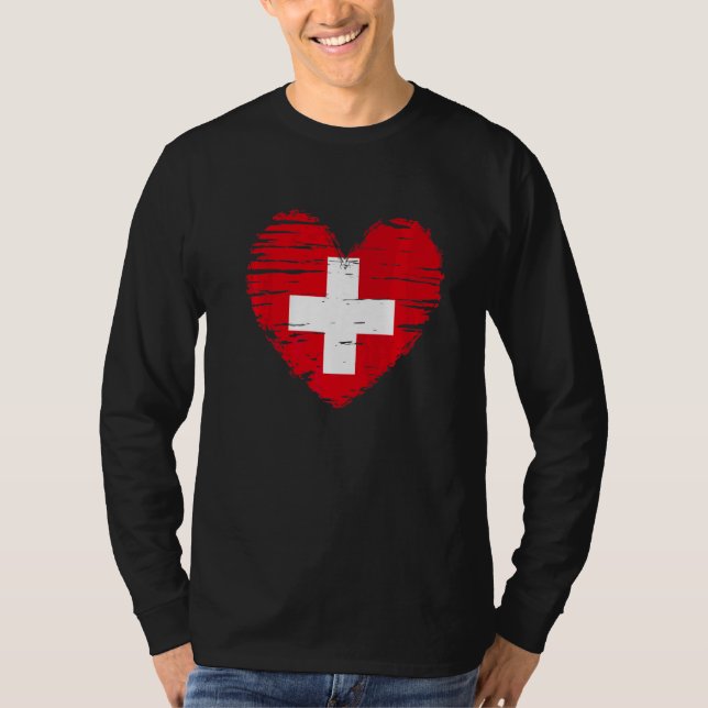 Camiseta Suiça Heart Swiss Flag Pride (Frente)