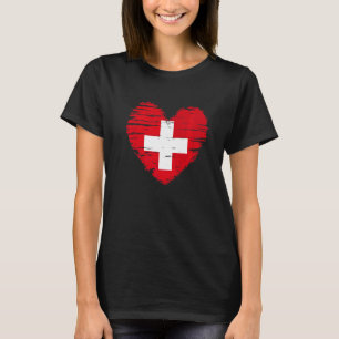 Camiseta Suiça Heart Swiss Flag Pride