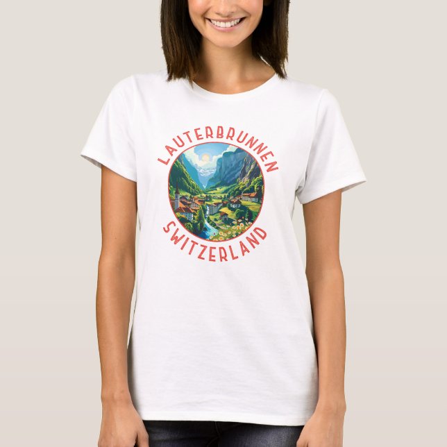 Camiseta Suiça Lauterbrunnen - Círculo Retrocolestido (Frente)