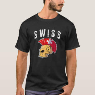 Camiseta Suiça Mohawk Skull Design para Apoio esportivo Su
