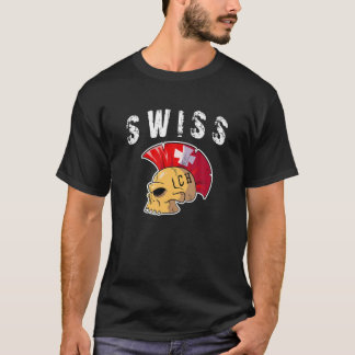 Camiseta Suiça Mohawk Skull Design para Apoio esportivo Su