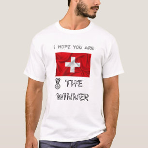 Camiseta Suíça-Orgulho-Bandeira-Suíça-Ouro-umaMedalha