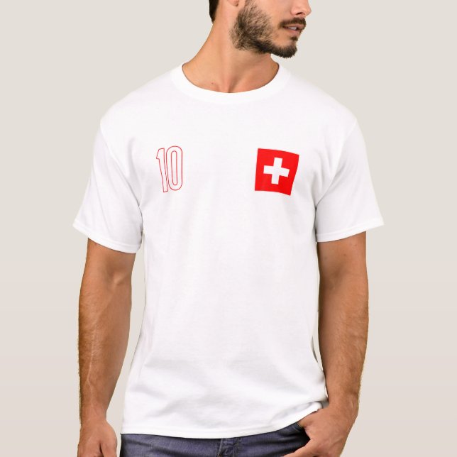 Camiseta Suiça Soccer Jersey 2022 Bandeira Suíça (Frente)