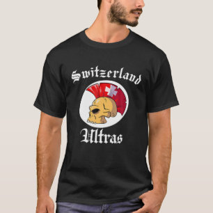 Camiseta Suiça Ultras Mohawk Skull Design Sport Suppo