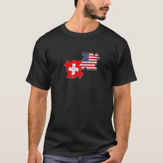 Camiseta Suiça Usa Love Roots Swiss American Flag