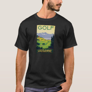 Camiseta Suiça Vintage Golf Lausanne City Lake
