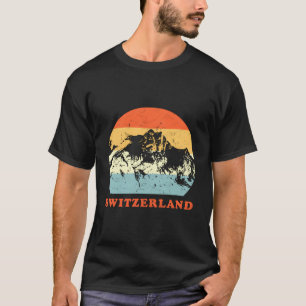 Camiseta Suiça Vintage Montanha Amante Férias Joga Férias