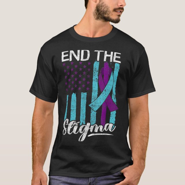 Camiseta Suicide Awareness Suicide Prevention Suprt Survivo (Frente)