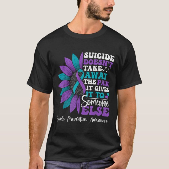 Camiseta Suicide Pain Sunflower Suicide Prevention Awarenes (Frente)
