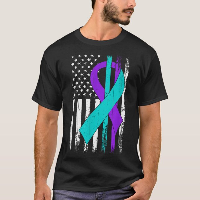 Camiseta Suicide Prevention Awareness American Flag  (Frente)