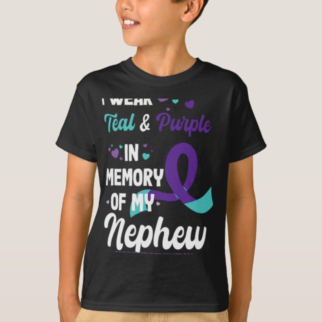 Camiseta Suicide Prevention Awareness In Memory Of Nephew  (Frente)