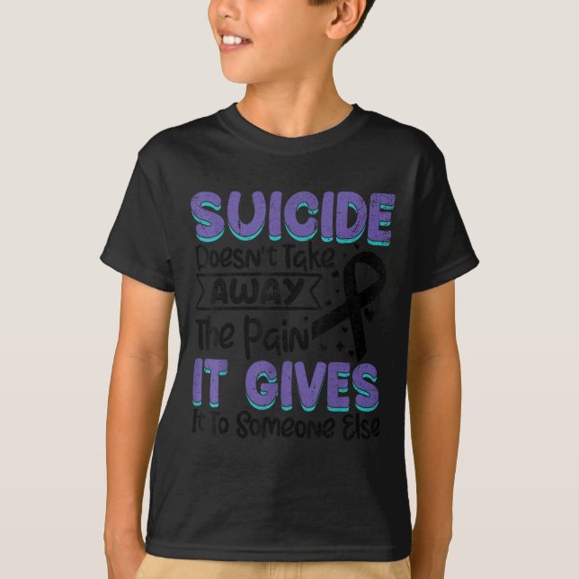 Camiseta Suicide Prevention Awareness Teal &amp; Purple Rib (Frente)