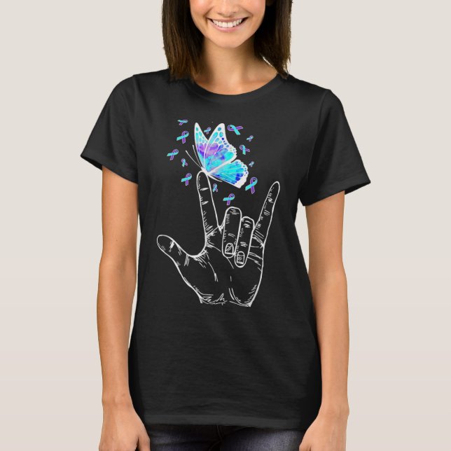 Camiseta Suicide Prevention Awareness Week Butterfly Love H (Frente)