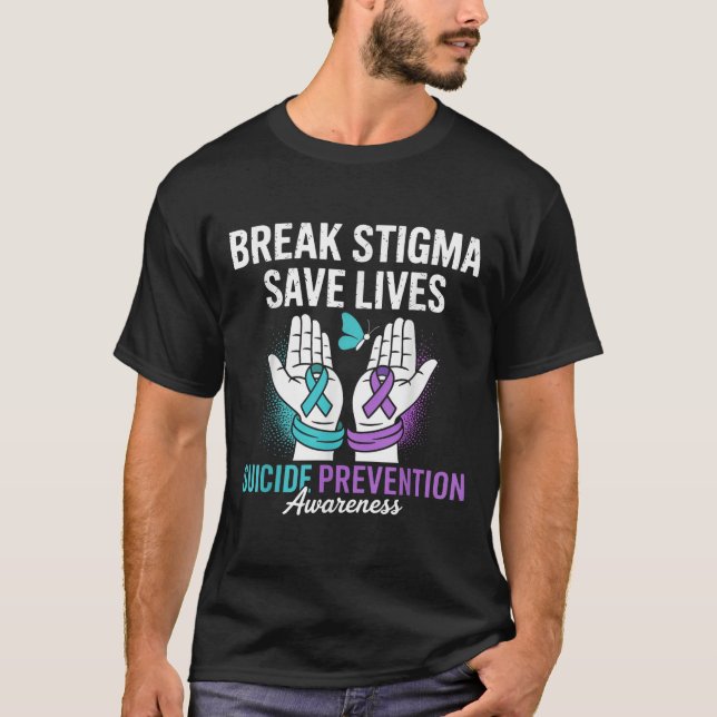 Camiseta Suicide Prevention Suprt Break Stigma Suicide Awar (Frente)