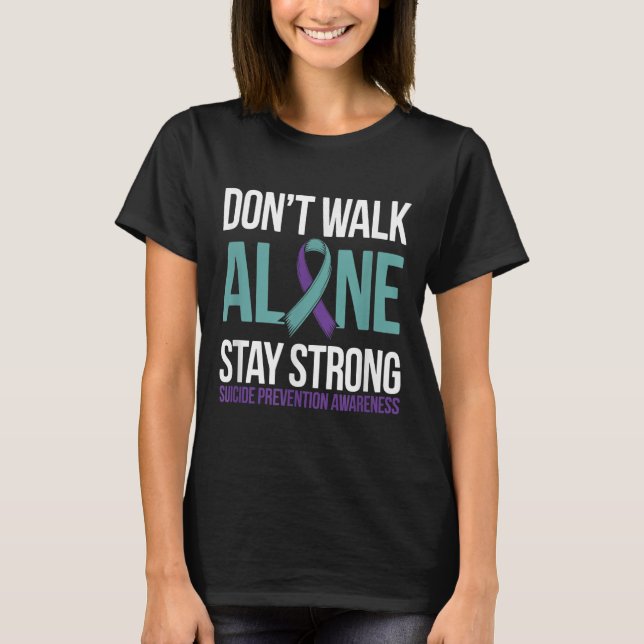 Camiseta Suicide Prevention Teal Purple Ribbon Suprt  (Frente)