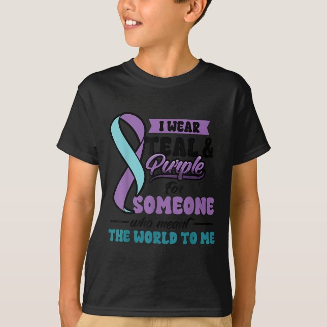 Camiseta Suicide Prevention Wear Teal Purple Someone Meant  (Frente)