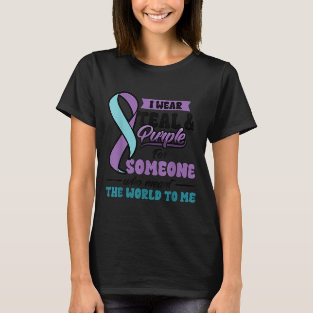 Camiseta Suicide Prevention Wear Teal Purple Someone Meant  (Frente)