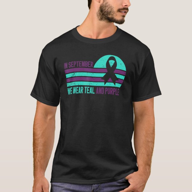 Camiseta Suicide Prevention Week In September We Wear Teal  (Frente)