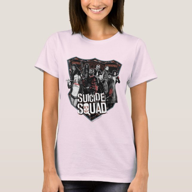 Camiseta Suicide Squad | Group Badge Photo (Frente)