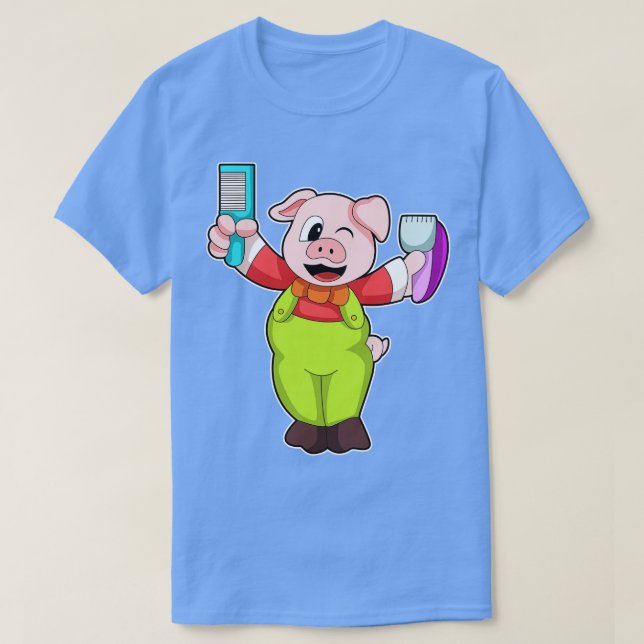 Camiseta Suíno com Comb Razor (Frente do Design)