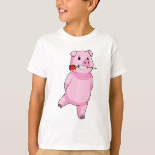 Camiseta Suíno com ventilador de Rosa