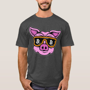 Camiseta Suíno De Criptomoeda Bitametina Em Óculos De Sol P