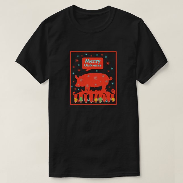 Camiseta Suíno de Natal (Frente do Design)
