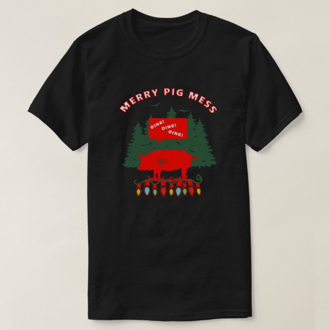 Camiseta Suíno de Natal (Frente do Design)