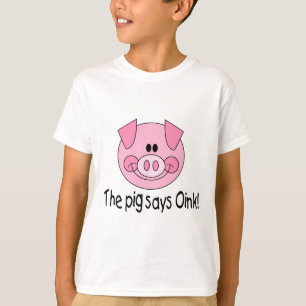 Camiseta Suíno diz cor-de-rosa