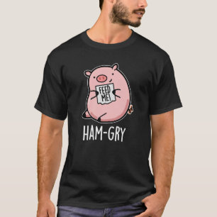 Camiseta Suíno Engraçado Engraçado Com Fome Escuro BG