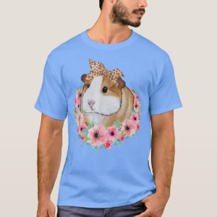 Camiseta Suíno-guineense com faixa-guia-leopardo Flor-guinc