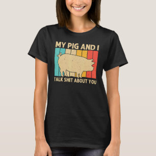 Camiseta Suíno Para Homens Bacon Suínos Animais