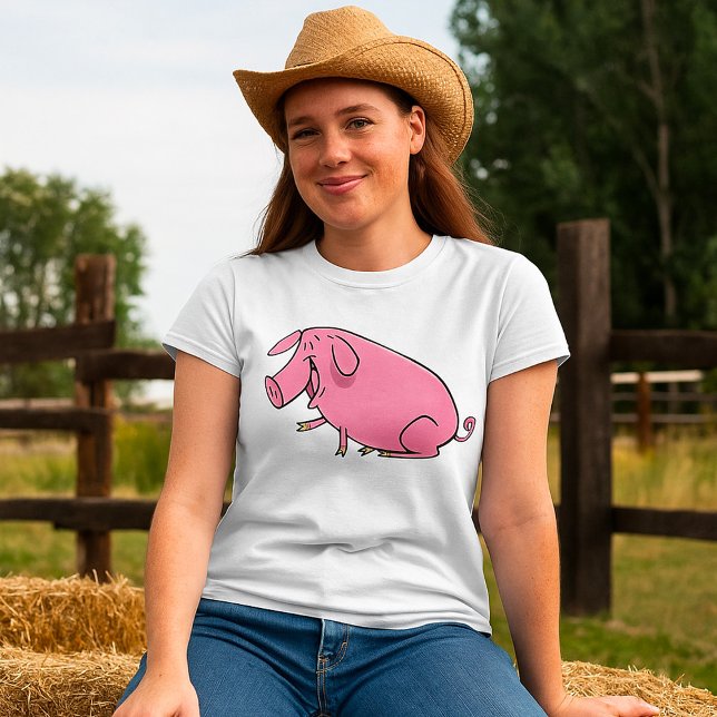 Camiseta Suíno Rosa Gordo (Criador carregado)